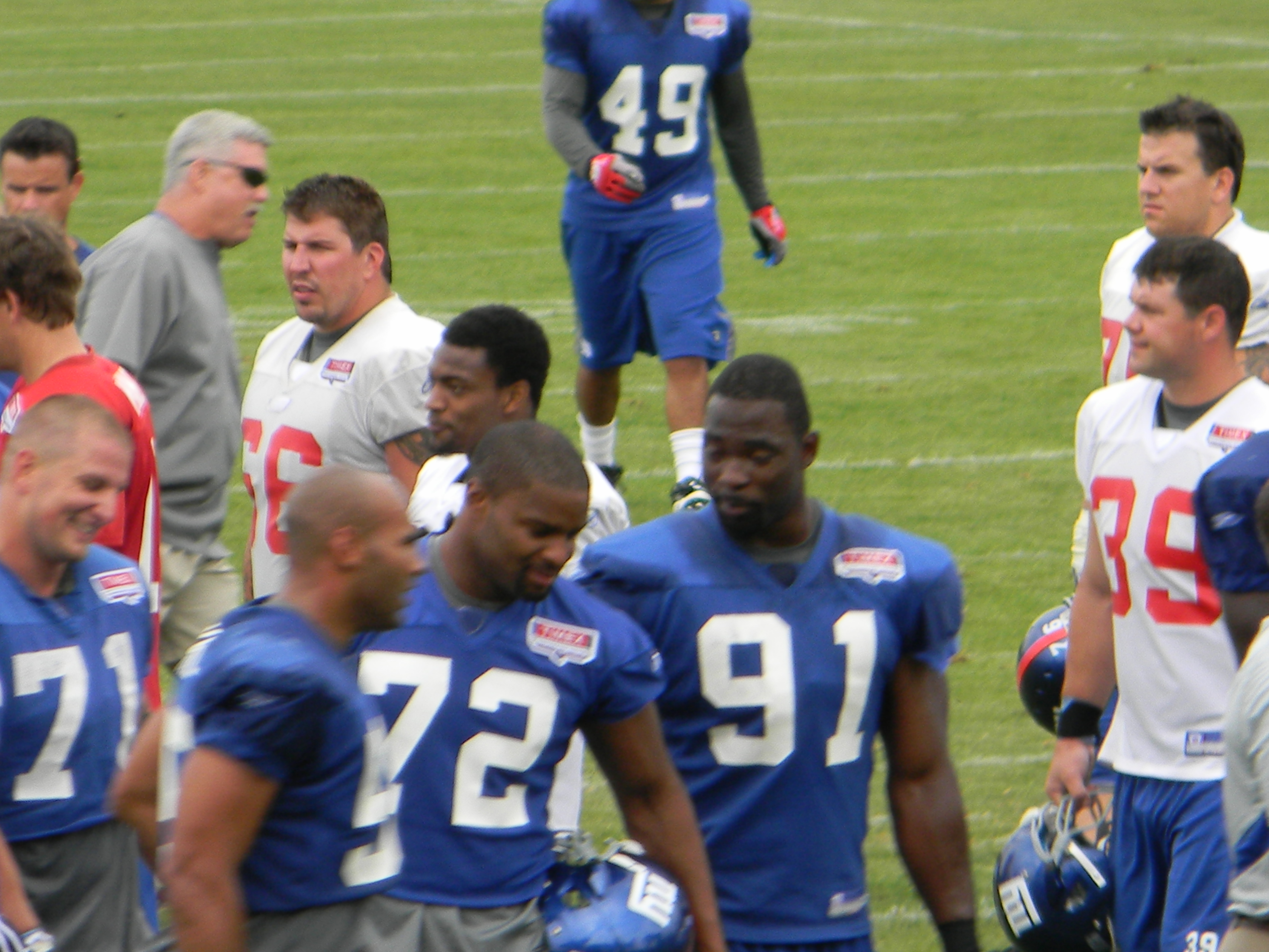 NFL Team Apparel New York Giants Justin Tuck # 91 Blue Jersey, Size Medium  Youth